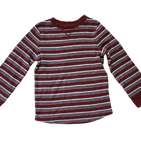 Boys 4t Long Sleeve Sweater Top Red Stripes Preppy Stylish Okie Dokie Brand - Picture 1 of 6